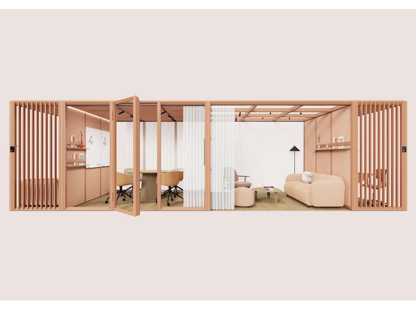 Mute
MODULAR HUB 1
Modular glass and aluminium office booth