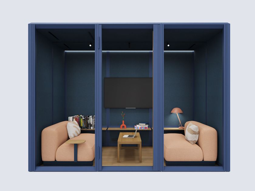 Mute
MODULAR LOUNGE 3x2
Glass and aluminium office booth for coffee break