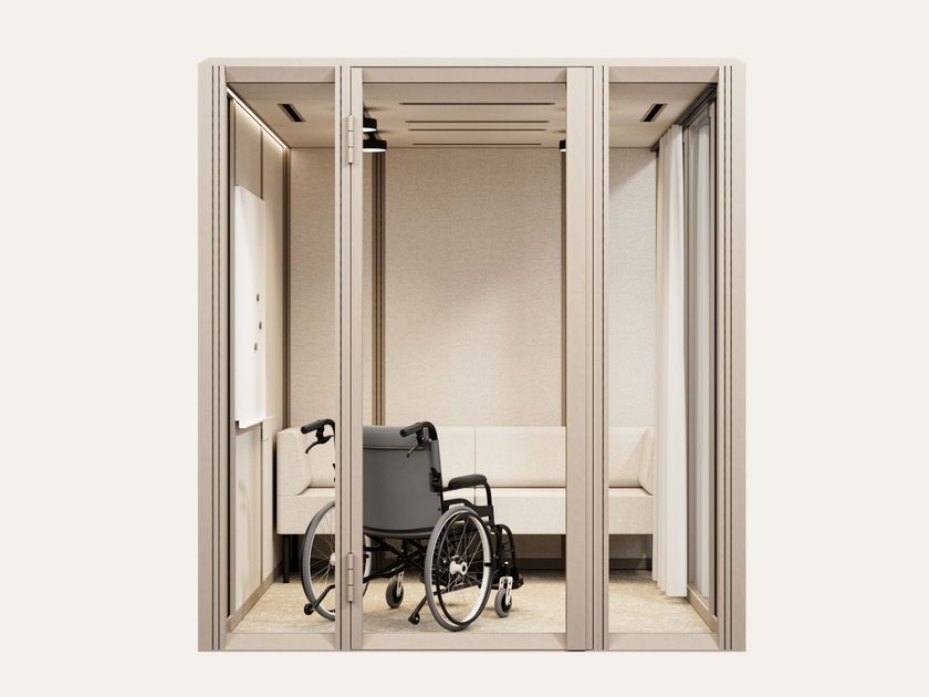 Mute
MODULAR MEET 2x2,5
Multi-person acoustic office pod for Disabled