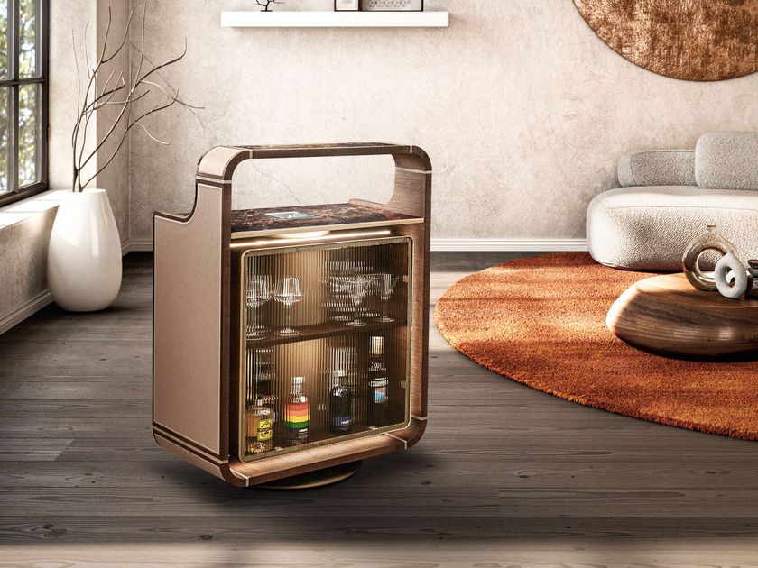 NORIA Home
HUGO
Tanned leather and wood bar cabinet with integrated lighting