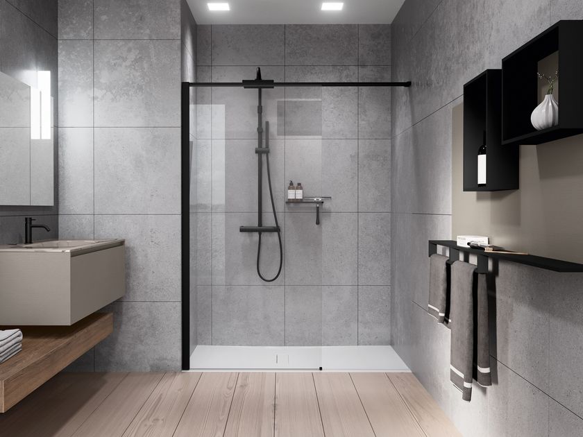 NOVELLINI
KUADRA HN FRAME
Aluminum and tempered glass shower panel in niche version
