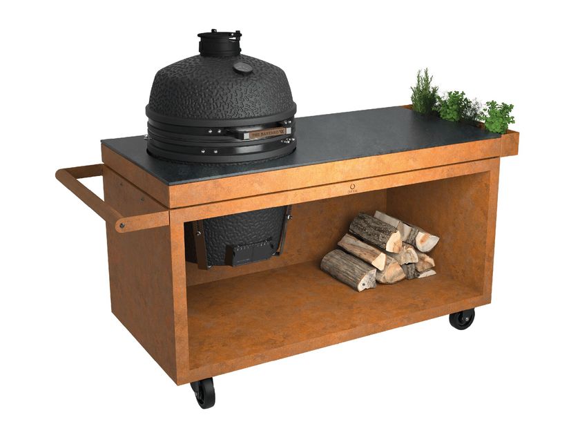 OFYR
OFYR KAMADO TABLE CORTEN 150 PRO+ CORTEN CERAMIC DARK
Wood-fired Corten™ Kamado with castors