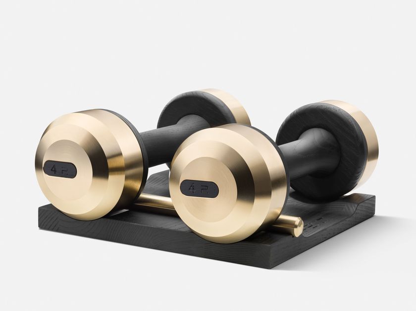 PENT.
COLMIA
Stainless steel and wood dumbbells pair