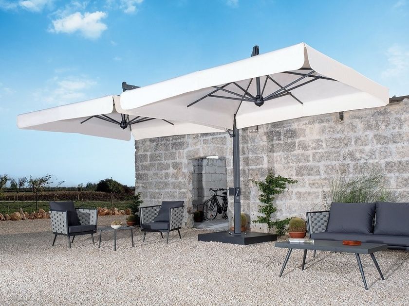 Scolaro Parasol
ALU DOUBLE
Offset double square Garden umbrella