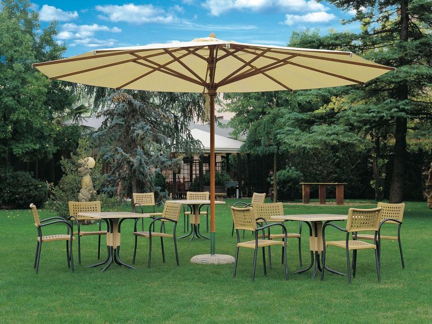 Scolaro Parasol
PALLADIO TELESCOPIC
Round iroko Garden umbrella with telescopic system
