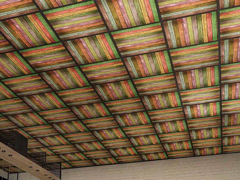 Sky-Tile®
COLOURED WOOD
Sound absorbing rock wool ceiling panels