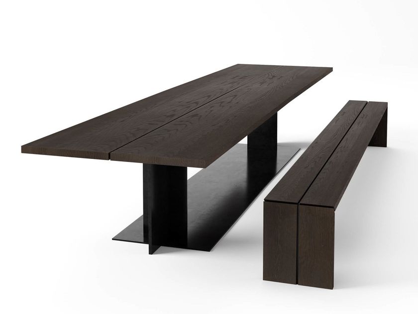 STEININGER
SPLIT
Rectangular steel and wood dining table