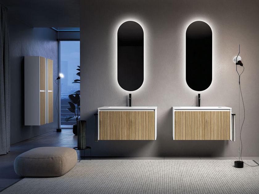 Stocco
MET 05
Wall-mounted oak vanity unit with mirror