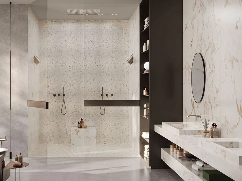 Sustonable
EARTHY CALACATTA
Recycled material wall/floor tiles with marble effect