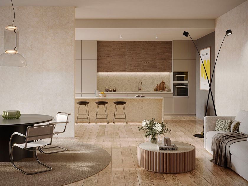 Sustonable
MINDFUL CREAM
Recycled material wall/floor tiles with marble effect