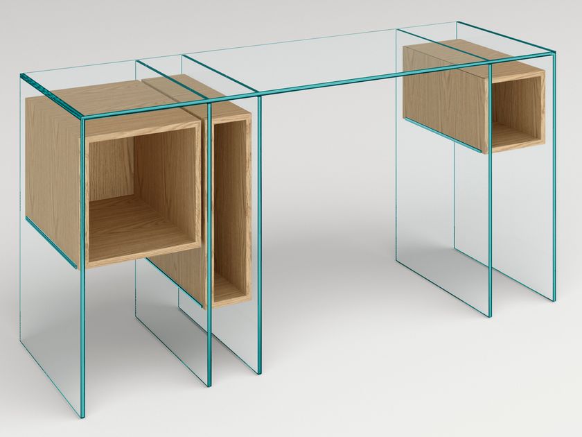 Tonelli Design
MARCELL
Rectangular wood and glass desk with bookcase