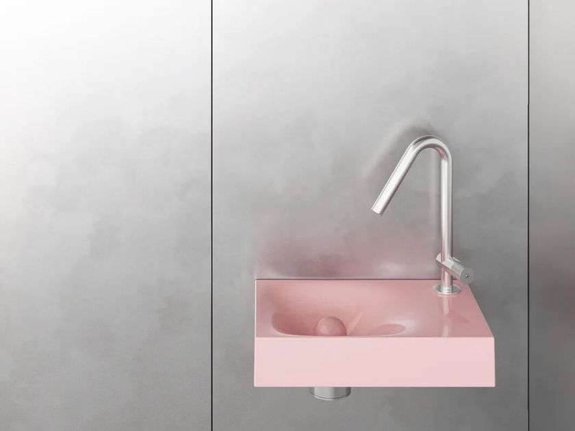 Trone
RITUEL PINK
Countertop or wall-mounted ceramic handrinse basin