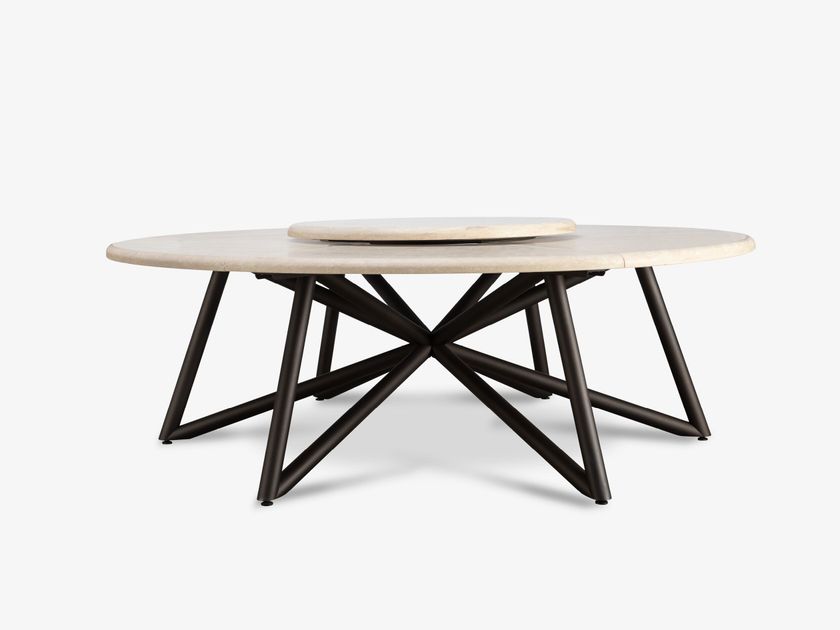 VELTHA®
HERMU
Round travertine table with Lazy Susan
