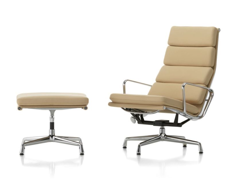 Vitra
SOFT PAD CHAIR EA 222
Recliner leather armchair with spoke base