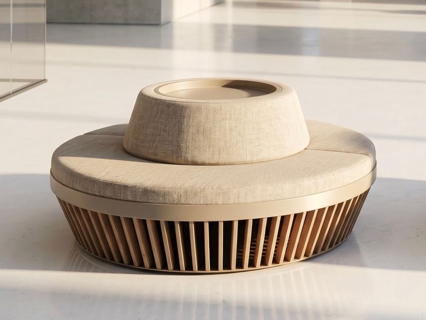 WOOMEY & K
PLAYGROUND TEAK "LEAN ON ME" IN- & OUTDOOR
Round sofa in fabric and teak