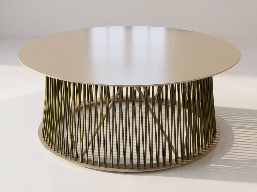 WOOMEY & K
UD SERVE LARGE YS 100
Round aluminium and rope coffee table
