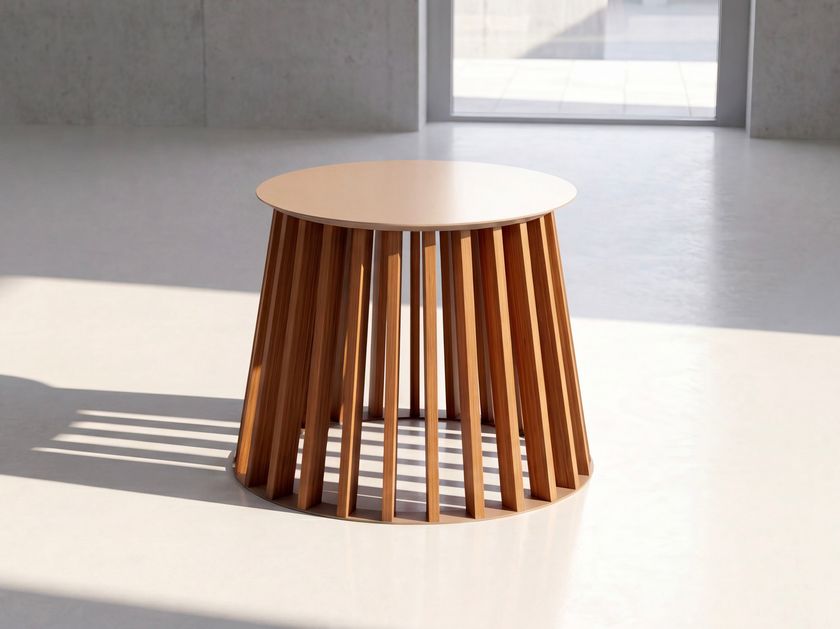 WOOMEY & K
UD SERVE SMALL TEAK UWSQ 64
Round aluminium and teak coffee table