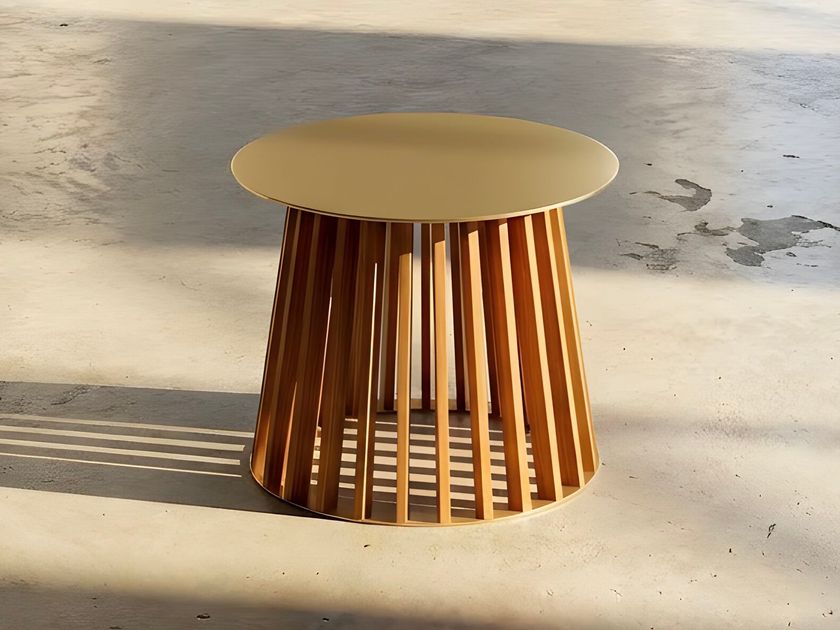 WOOMEY & K
UD SERVE SMALL TEAK UWSR 80
Round aluminium and teak coffee table