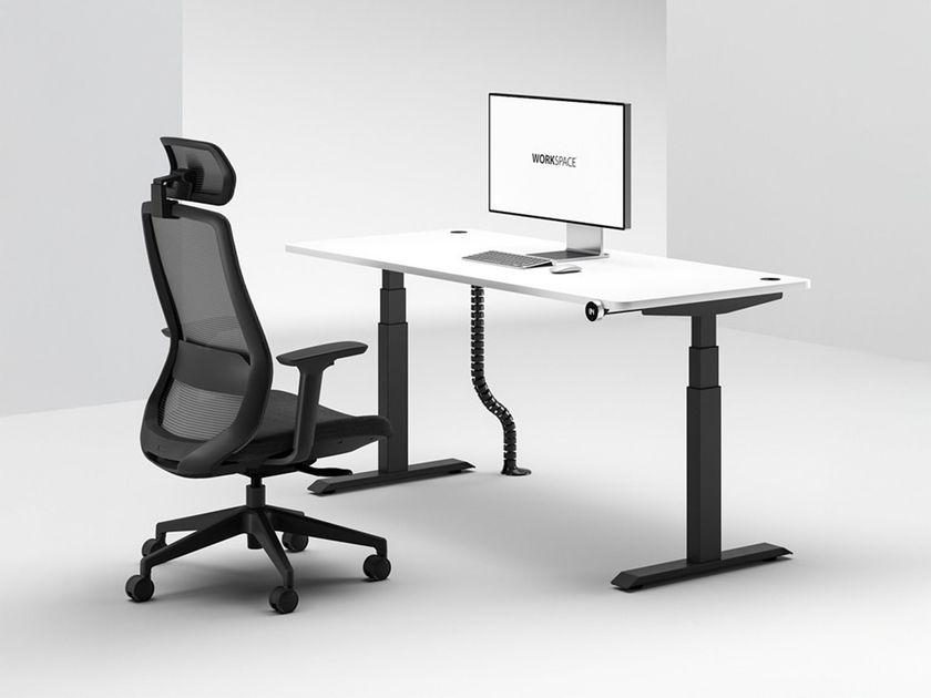 WORKSPACE
MAX DUAL MOTOR
Height-adjustable wooden workstation desk with cable management